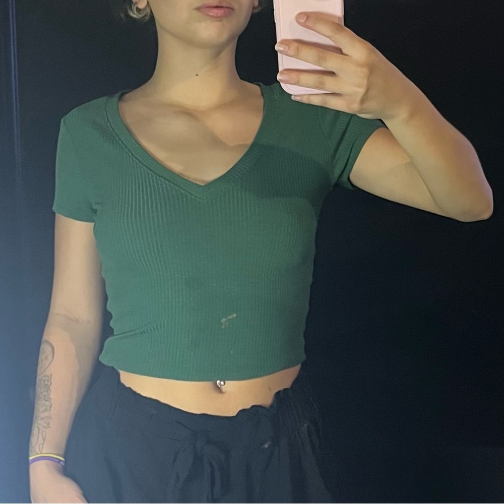 Forest Green Crop Top